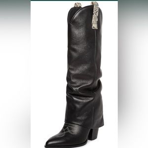 Fold over black size 8 beautiful boots